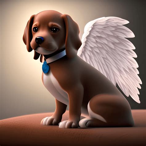 Beautiful Angel Puppy Pixar Render · Creative Fabrica