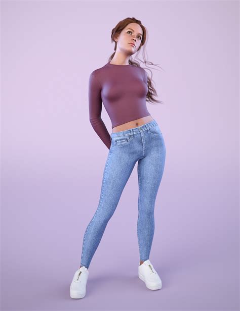 NG High Waist Skinny Jeans Outfit Bundle for Genesis 9 | Daz 3D