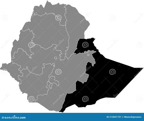 Location Map of the Somali Region of Ethiopia Stock Vector ...