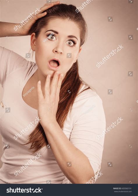 Shock Face Expressions Concept Closeup Shocked Stock Photo 683060191 ...