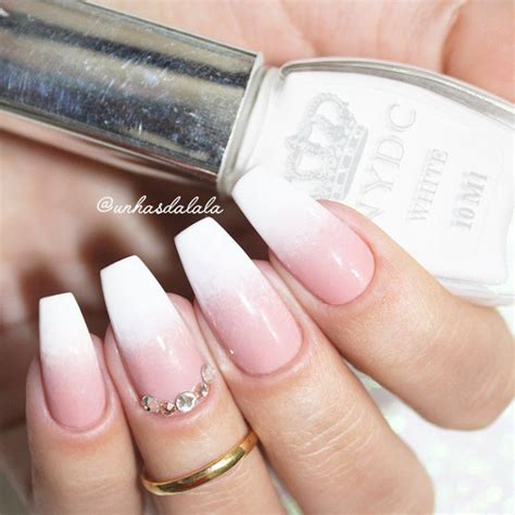 Unhas Decoradas Francesinha Branca Noiva - Unhas Decoradas para Noivas - Francesinha Degradê Baby Boomer – UNHAS ...