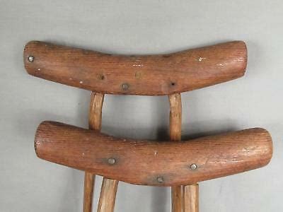 Vintage Antique Wooden Crutches Oak Civil War era Medical Primitives