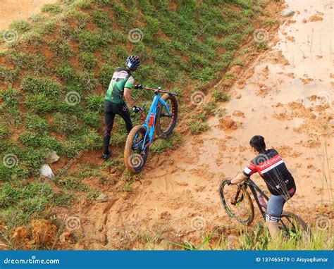 kuala lumpur malaysia december   mountain bike rider