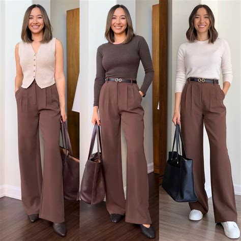 Styling Brown Trousers for the Office | Work outfits women, Casual work