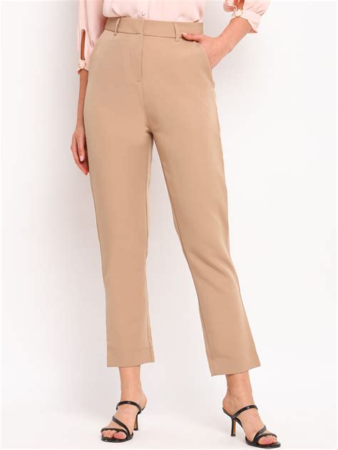 Buy COVER STORY Women Smart Straight Fit Formal Trousers - Trousers for ...