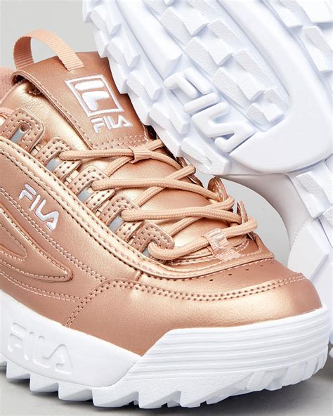 Shop Fila Womens Disruptor II Shoes In Rose Gold - Fast Shipping & Easy ...
