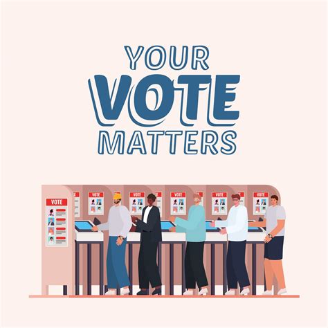 men at voting booth with your vote matters text vector design 2089202 ...