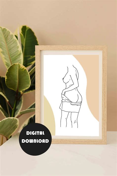 PRINTABLE Naked Woman Line Art, Nude Line Art, Female Drawing