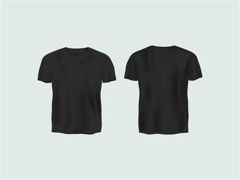 Black Short Sleeve Realistic T-Shirt Mockup. 23796091 Vector Art at ...