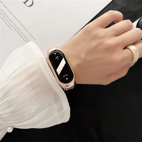 Металлический ремешок для Xiaomi Mi Band 8, 7, 6, 5, 4, 3, модная ...