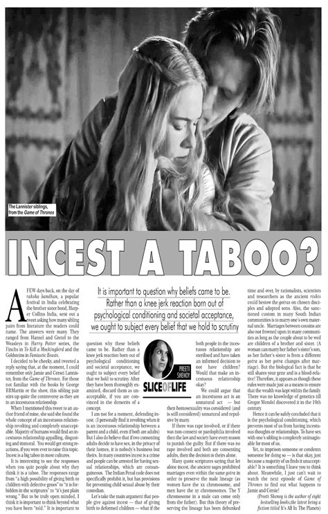 Incest-- a taboo