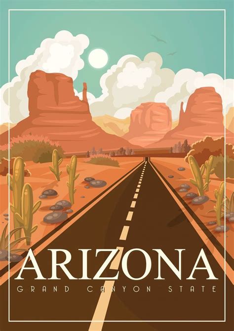 Arizona ~ HandLuggageOnly | Vintage travel posters, Retro travel poster ...