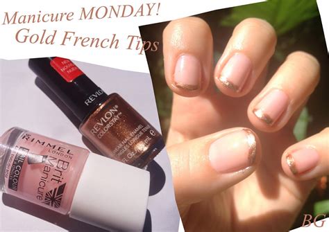 Beauté Gazette: Manicure MONDAY! Gold French Tips with Rimmel Brit ...