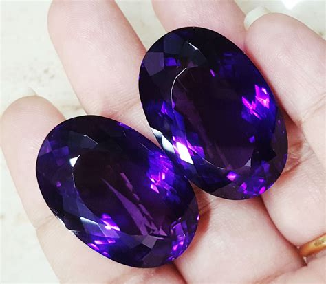 Loose Gemstone Natural Amethyst Certified 55 To 60 Cts Oval | Etsy
