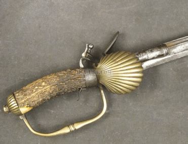 American Revolution English Flintlock Hunting Sword Pistol (c. 1740 ...