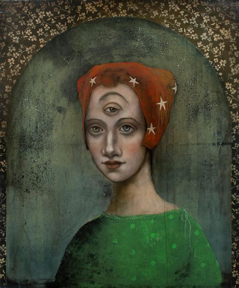 Michele Mikesell - "Rabbit Rabbit", Oil on canvas, mysterious and