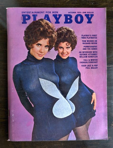 Playboy Magazine October 1970 Playmate Twins Madeleine & Mary Collinson