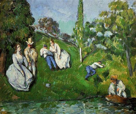 Couples Relaxing by a Pond - Paul Cezanne - WikiArt.org - encyclopedia ...