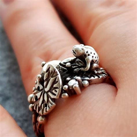 frog engagement ring cute frog ring frog friendship ring silver