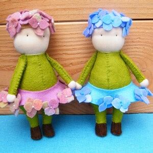 PDF Pattern 4 Felt Flower Dolls - Etsy