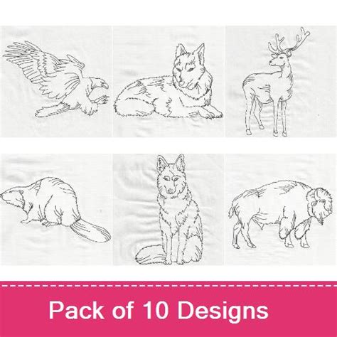 Outline Animals Embroidery Designs | AnnTheGran