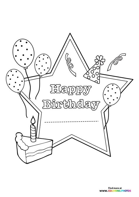 Birthday Card Coloring Page Happy Birthday Seal Coloring Page