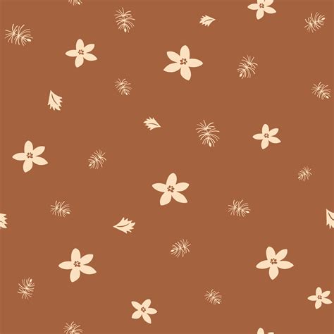 Boho floral Christmas pattern. Christmas flowers poinsettia, fir branch