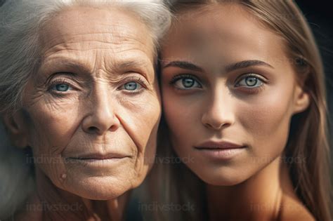 Free Download - comparison between old and young, close up of the face