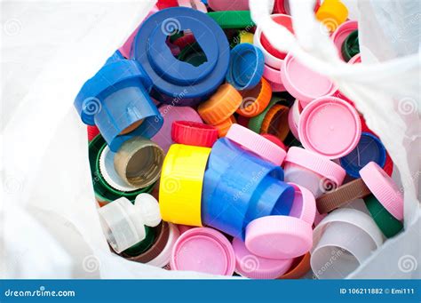 Colorful Plastic Bottle Caps Ready for Recycling Stock Photo - Image of ...