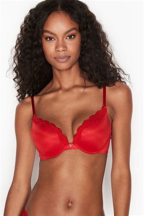Buy Victoria's Secret Satin Plunge Push-up Bra from the Victoria's ...