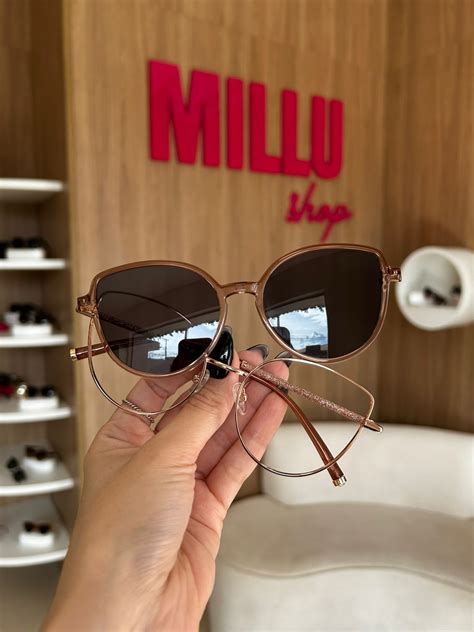 Armação de Óculos de Grau Clipon 2 em 1 Feminino Gatinho Becca Rosê