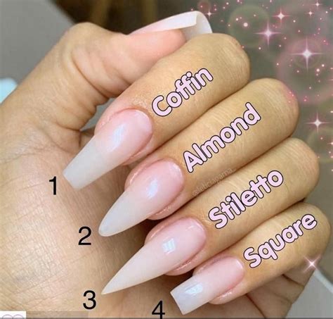 acrylic nail shape chart educational chart resources