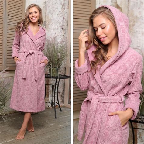 Халат женский велюровый "Vien" Belinda с капюшоном роза 54 (3XL) купить ...