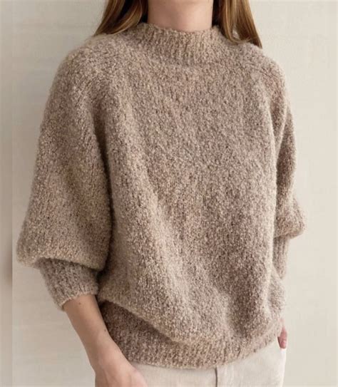 Pin by Yulia La on Bouclé | Cable knit sweater pattern, Boucle knit ...