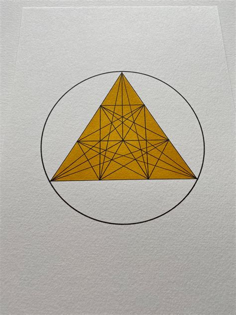 Yellow Tetraktys Sacred Geometry Drawing_pythagorean School_divine ...