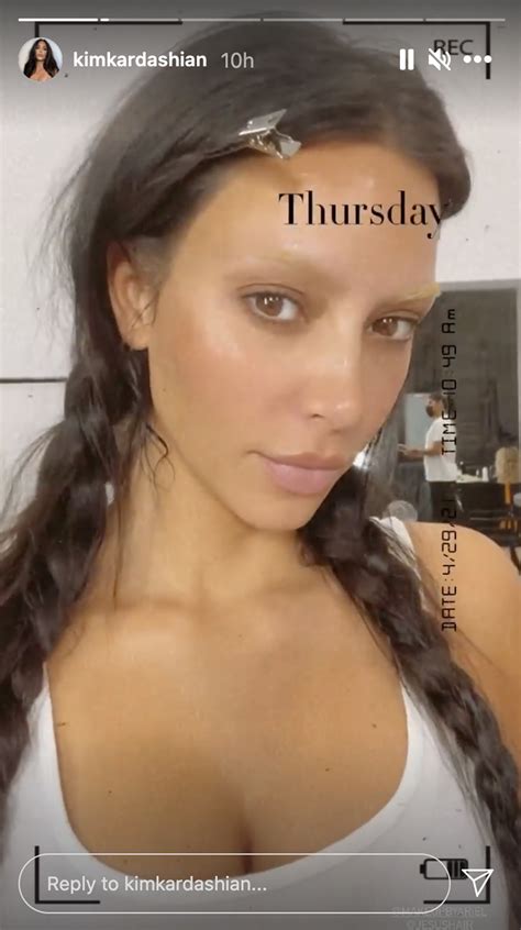 Kim Kardashian No Eyebrows