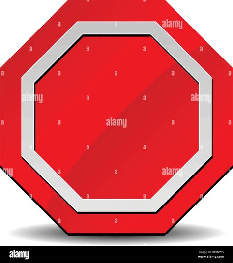 Red road sign, stop sign clip-art on white Stock Vector Image & Art - Alamy