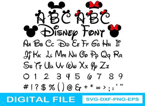 Mickey Mouse Font Svg Disney Font SVG Disney Alphabet SVG | Etsy