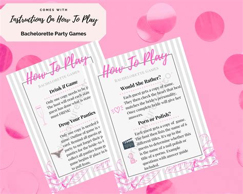 Bachelorette Printable Party Game Porn or Polish Digital Version - Etsy