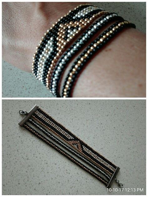 Beaded Black gold&silver Bracelet | Gold and silver bracelets, Wrap ...