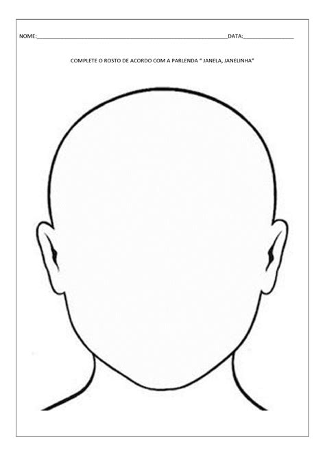 Desenho De Rosto Para Completar Educação Infantil - 10