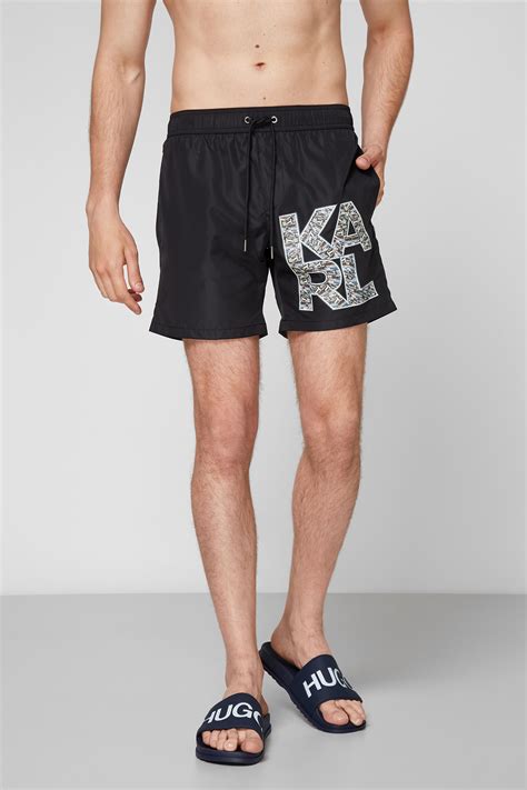 Мужские черные плавательные шорты Karl Lagerfeld KL21MBM02;ONE COLOUR ...