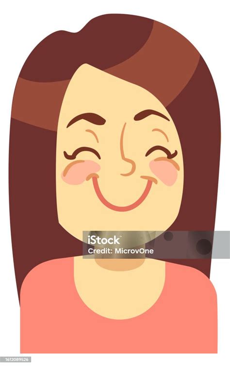 Happy Contented Woman Portrait Positive Cheerful Person Stock ...