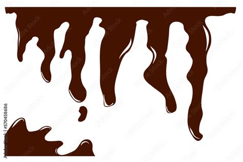 simple vector sketch, melting chocolate or paint, isolated on white Stock Vector | Adobe Stock