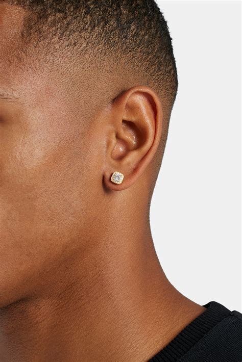 iced cluster stud earrings gold cernucci