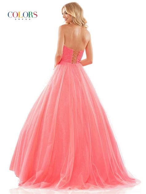Hot Pink Colors 2939 Colors Prom Long Strapless Dress - Prom Dresses