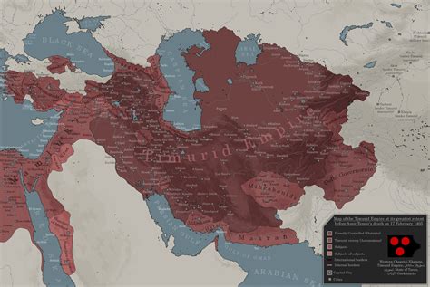 Timurid Empire at its greatest extent in February 1405 : r/MapPorn
