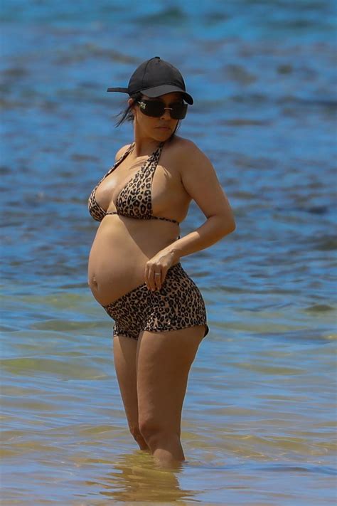 Pregnant KOURTNEY KARDASHIAN in Bikini at a Beach in Kauai in Hawaii 07