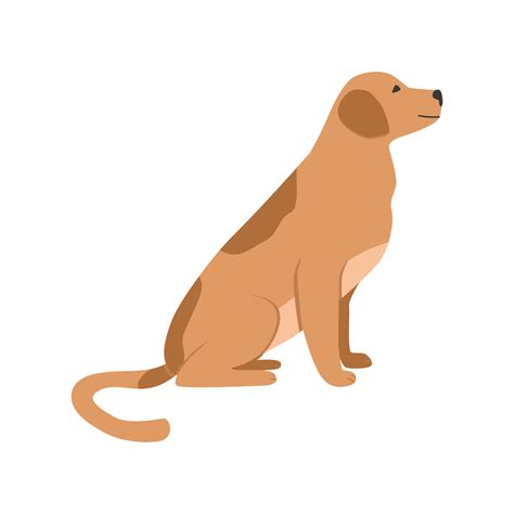 Dog side view vector. Sitting dog colour clip art. Cute dog icon. Cute