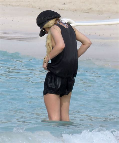 Orianthi Panagaris in a Bikini Top at the Beach in St. Barts 6/26/2016
